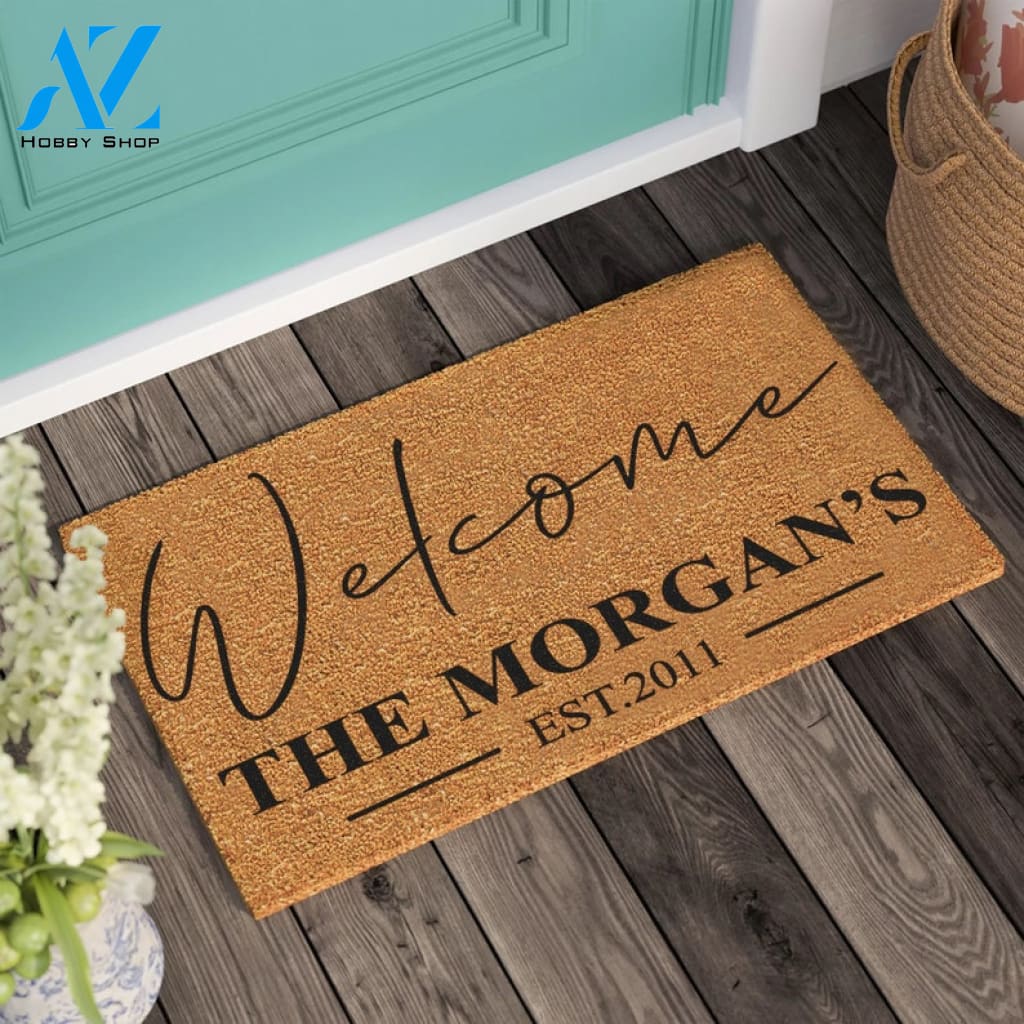Personalized Custom Doormat New Home Gift Welcome Door Mat Personalized Gift Housewarming Gift Wedding Gift |