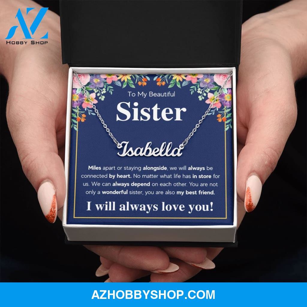 Personalized Custom Name Necklace From Sister birthday gifts from sister jewelry sisters necklace big sister little sister best sister gifts