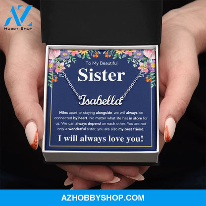Personalized Custom Name Necklace From Sister birthday gifts from sister jewelry sisters necklace big sister little sister best sister gifts