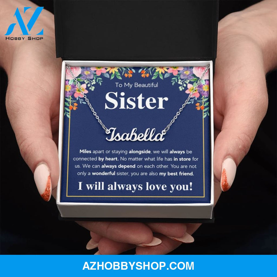 Personalized Custom Name Necklace From Sister birthday gifts from sister jewelry sisters necklace big sister little sister best sister gifts