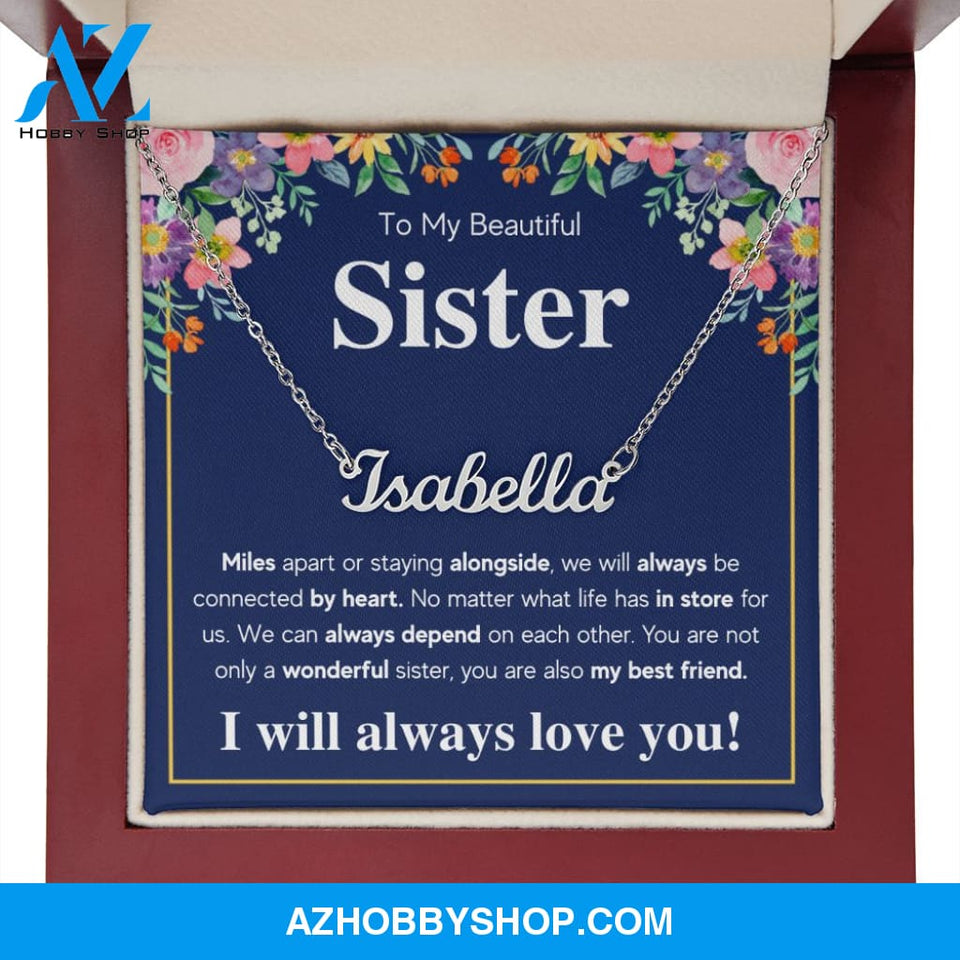 Personalized Custom Name Necklace From Sister birthday gifts from sister jewelry sisters necklace big sister little sister best sister gifts