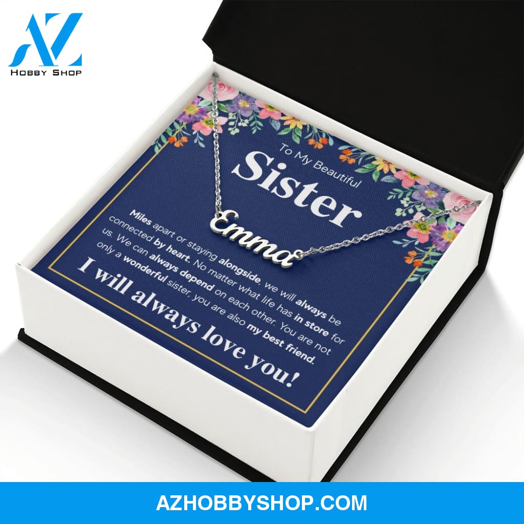 Personalized Custom Name Necklace From Sister birthday gifts from sister jewelry sisters necklace big sister little sister best sister gifts