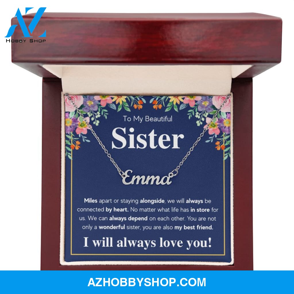 Personalized Custom Name Necklace From Sister birthday gifts from sister jewelry sisters necklace big sister little sister best sister gifts