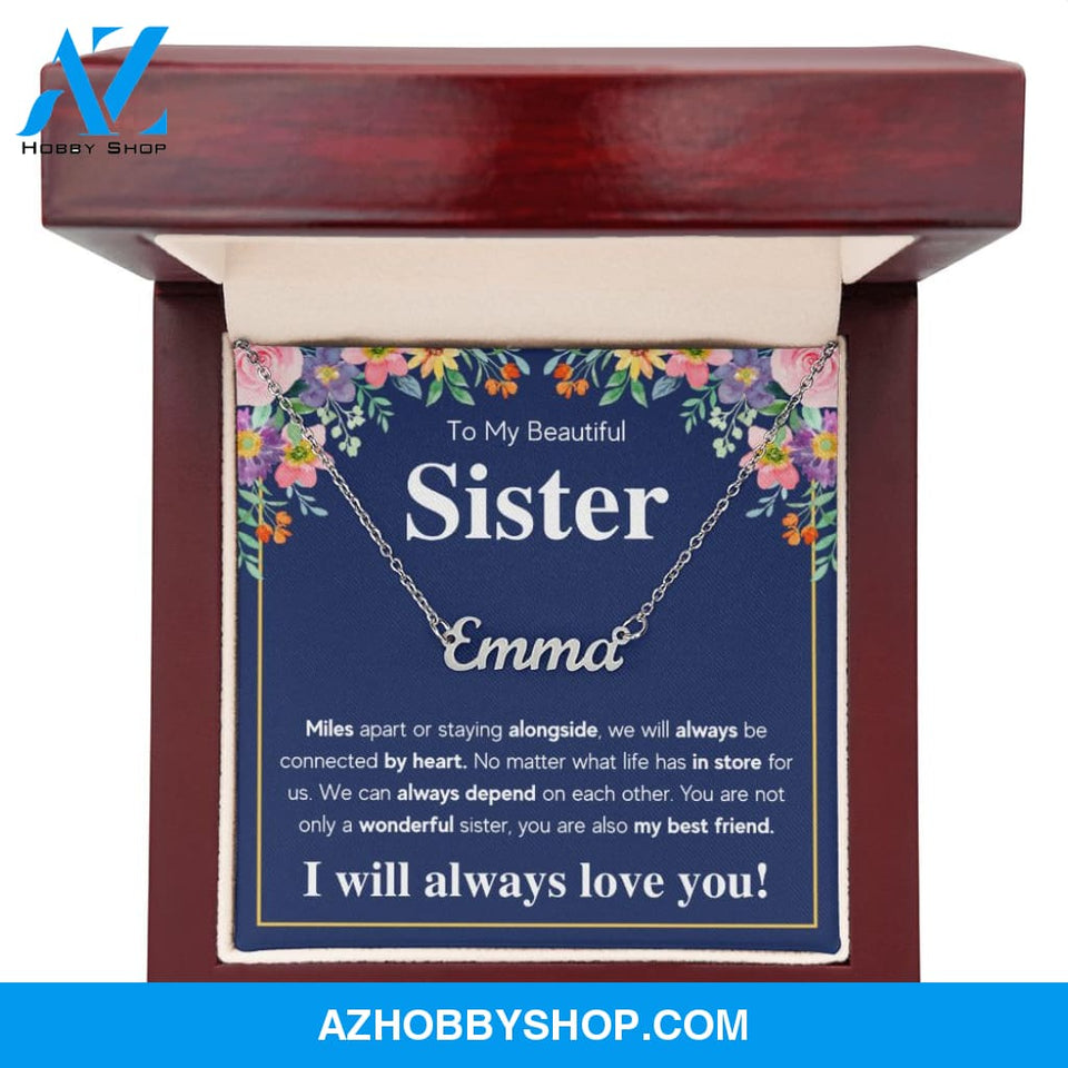 Personalized Custom Name Necklace From Sister birthday gifts from sister jewelry sisters necklace big sister little sister best sister gifts