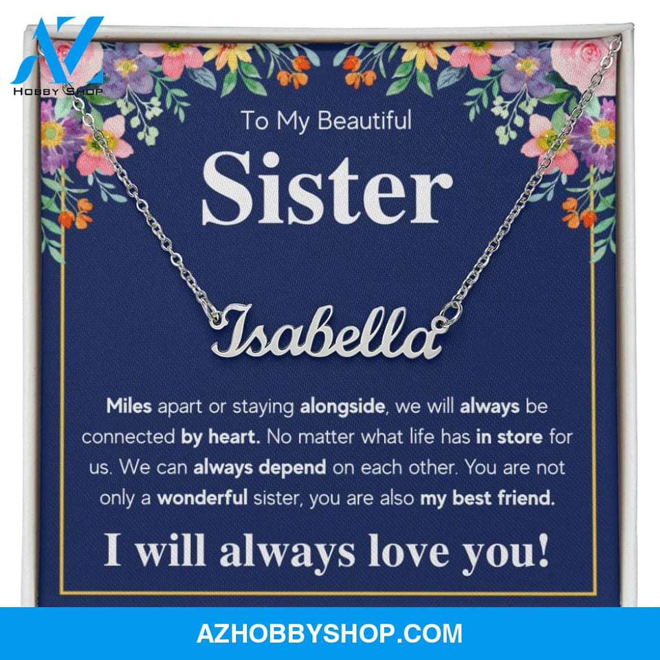 Personalized Custom Name Necklace From Sister birthday gifts from sister jewelry sisters necklace big sister little sister best sister gifts