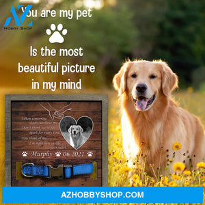 Personalized Dog Memorial Gifts 8X8 Picture Frame With Collar Holder Custom Cat Name Date Loss Of