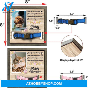 Personalized Dog Memorial Gifts 8X8 Picture Frame With Collar Holder Custom Cat Name Date Loss Of