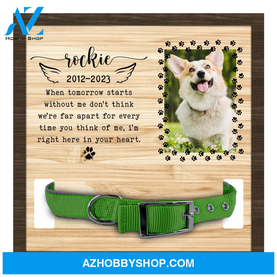 Personalized Dog Memorial Gifts 8X8 Picture Frame With Collar Holder Custom Cat Name Date Loss Of