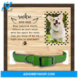 Personalized Dog Memorial Gifts 8X8 Picture Frame With Collar Holder Custom Cat Name Date Loss Of