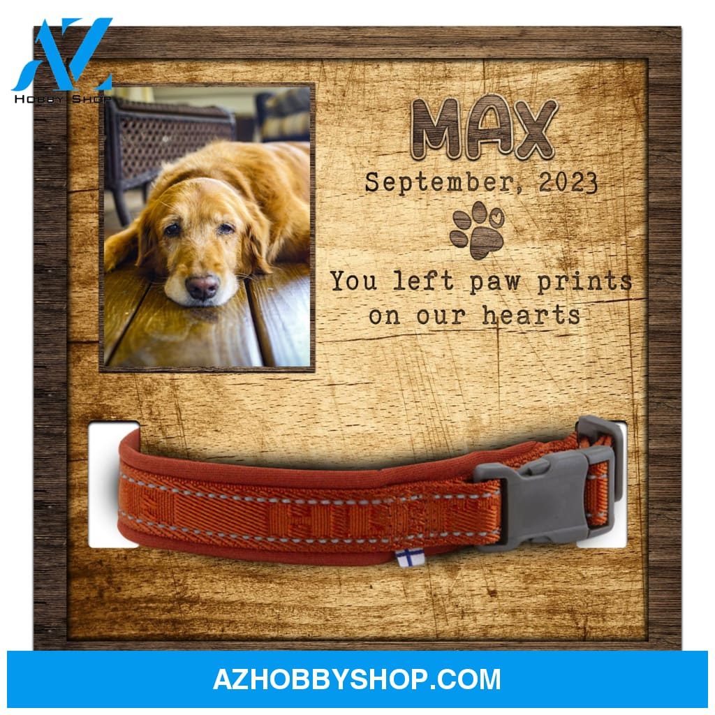 Personalized Dog Memorial Gifts 8X8 Picture Frame With Collar Holder Custom Cat Name Date Loss Of
