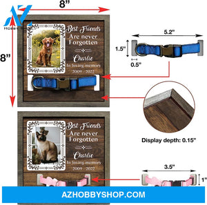 Personalized Dog Memorial Gifts 8X8 Picture Frame With Collar Holder Custom Cat Name Date Loss Of