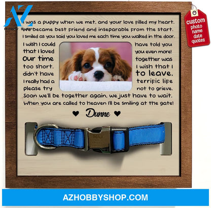 Personalized Dog Memorial Gifts 8X8 Picture Frame With Collar Holder Custom Cat Name Date Loss Of