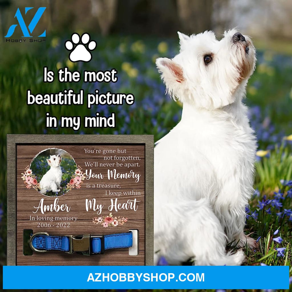 Personalized Dog Memorial Gifts 8X8 Picture Frame With Collar Holder Custom Cat Name Date Loss Of