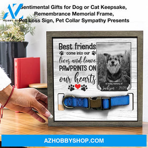 Personalized Dog Memorial Gifts 8X8 Picture Frame With Collar Holder Custom Cat Name Date Loss Of