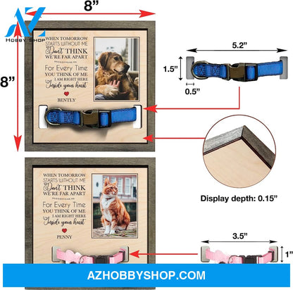 Personalized Dog Memorial Gifts 8X8 Picture Frame With Collar Holder Custom Cat Name Date Loss Of