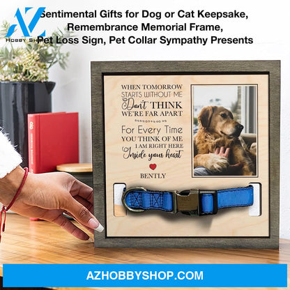 Personalized Dog Memorial Gifts 8X8 Picture Frame With Collar Holder Custom Cat Name Date Loss Of