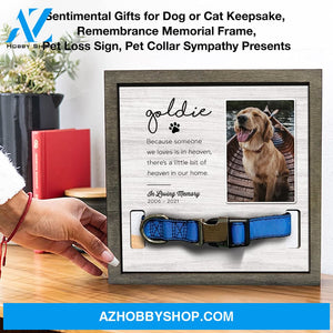 Personalized Dog Memorial Gifts 8X8 Picture Frame With Collar Holder Custom Cat Name Date Loss Of