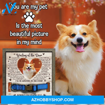 Personalized Dog Memorial Gifts 8X8 Picture Frame With Collar Holder Custom Cat Name Date Loss Of