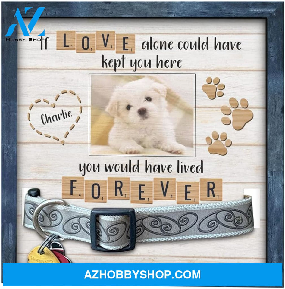 Personalized Dog Memorial Gifts 8X8 Picture Frame With Collar Holder Custom Cat Name Date Loss Of