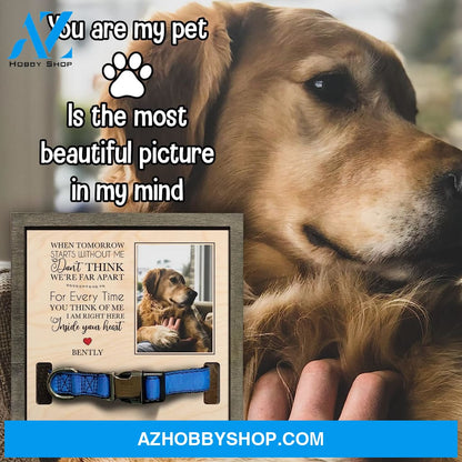 Personalized Dog Memorial Gifts 8X8 Picture Frame With Collar Holder Custom Cat Name Date Loss Of