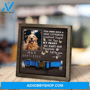 Personalized Dog Memorial Gifts 8X8 Picture Frame With Collar Holder Custom Cat Name Date Loss Of