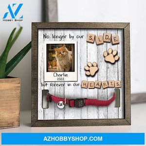 Personalized Dog Memorial Gifts 8X8 Picture Frame With Collar Holder Custom Cat Name Date Loss Of