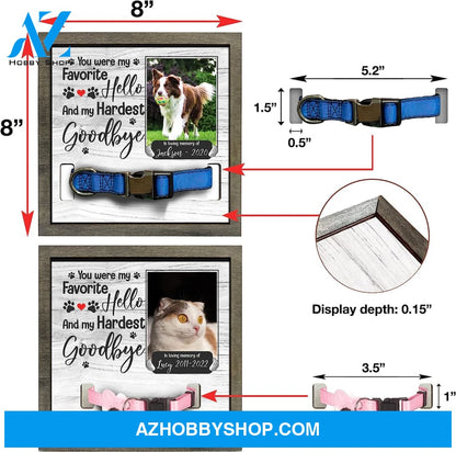 Personalized Dog Memorial Gifts 8X8 Picture Frame With Collar Holder Custom Cat Name Date Loss Of