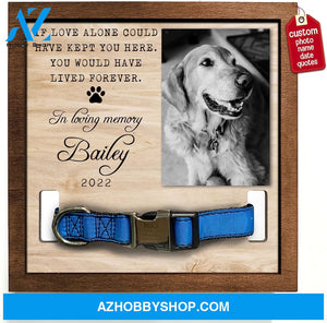 Personalized Dog Memorial Gifts 8X8 Picture Frame With Collar Holder Custom Cat Name Date Loss Of