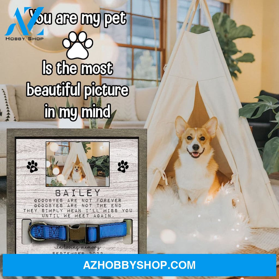 Personalized Dog Memorial Gifts 8X8 Picture Frame With Collar Holder Custom Cat Name Date Loss Of