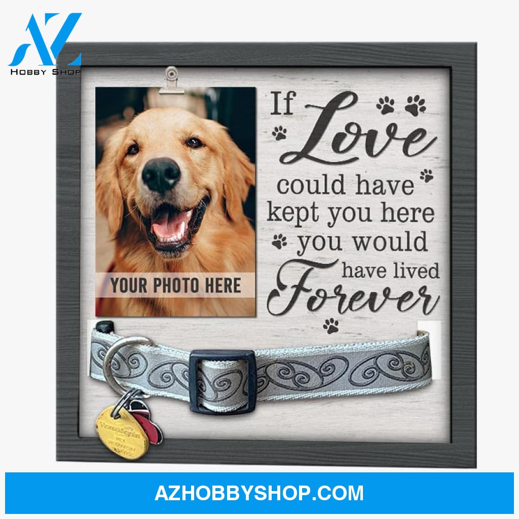 Personalized Dog Memorial Gifts 8X8 Picture Frame With Collar Holder Custom Cat Name Date Loss Of
