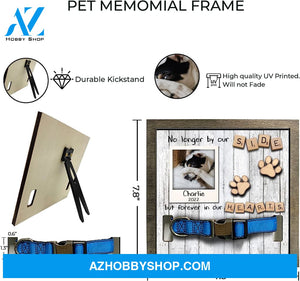 Personalized Dog Memorial Gifts 8X8 Picture Frame With Collar Holder Custom Cat Name Date Loss Of