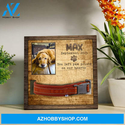 Personalized Dog Memorial Gifts 8X8 Picture Frame With Collar Holder Custom Cat Name Date Loss Of