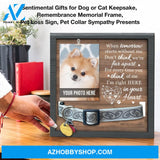 Personalized Dog Memorial Gifts 8X8 Picture Frame With Collar Holder Custom Cat Name Date Loss Of