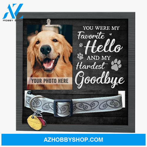 Personalized Dog Memorial Gifts 8X8 Picture Frame With Collar Holder Custom Cat Name Date Loss Of