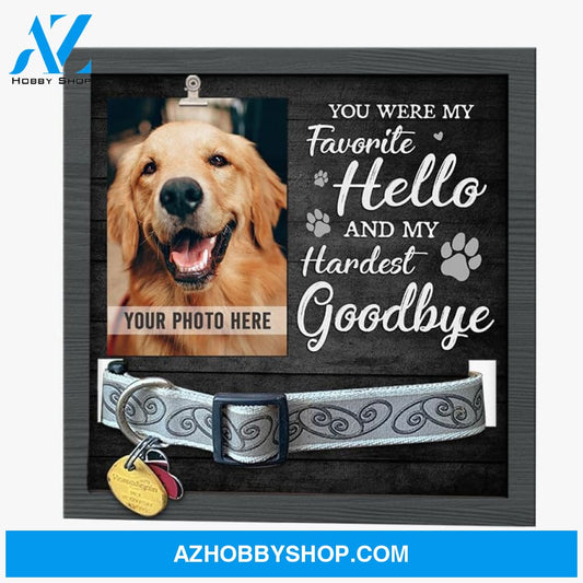 Personalized Dog Memorial Gifts 8X8 Picture Frame With Collar Holder Custom Cat Name Date Loss Of