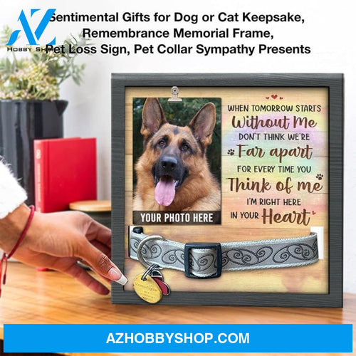 Personalized Dog Memorial Gifts 8X8 Picture Frame With Collar Holder Custom Cat Name Date Loss Of