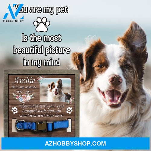 Personalized Dog Memorial Gifts 8X8 Picture Frame With Collar Holder Custom Cat Name Date Loss Of