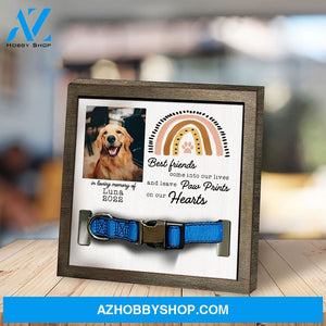 Personalized Dog Memorial Gifts 8X8 Picture Frame With Collar Holder Custom Cat Name Date Loss Of