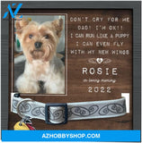 Personalized Dog Memorial Gifts 8X8 Picture Frame With Collar Holder Custom Cat Name Date Loss Of