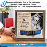 Personalized Dog Memorial Gifts 8X8 Picture Frame With Collar Holder Custom Cat Name Date Loss Of