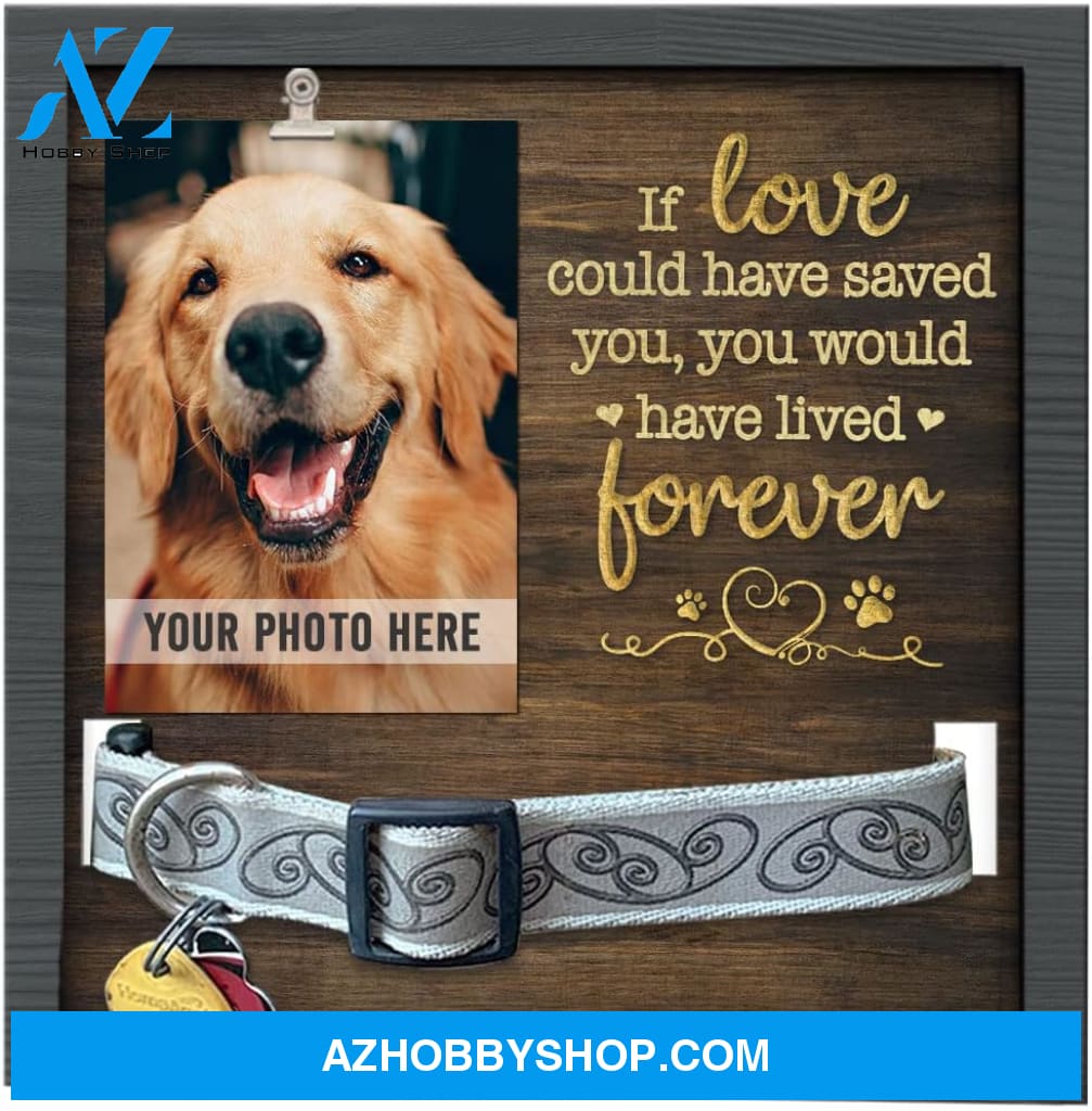 Personalized Dog Memorial Gifts 8X8 Picture Frame With Collar Holder Custom Cat Name Date Loss Of