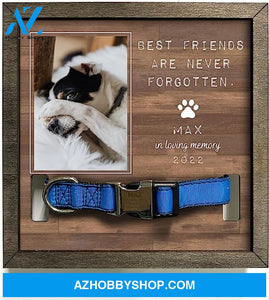 Personalized Dog Memorial Gifts 8X8 Picture Frame With Collar Holder Custom Cat Name Date Loss Of