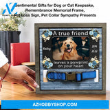 Personalized Dog Memorial Gifts 8X8 Picture Frame With Collar Holder Custom Cat Name Date Loss Of