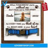 Personalized Dog Memorial Gifts 8X8 Picture Frame With Collar Holder Custom Cat Name Date Loss Of