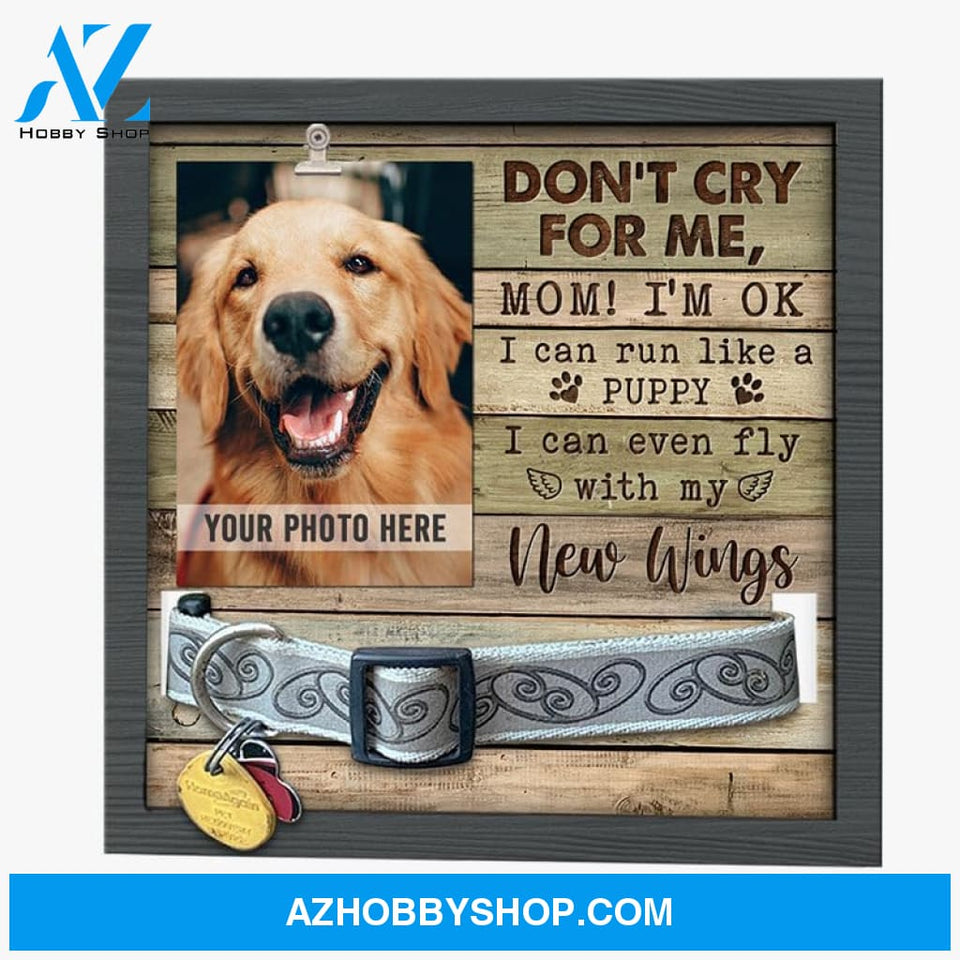 Personalized Dog Memorial Gifts 8X8 Picture Frame With Collar Holder Custom Cat Name Date Loss Of