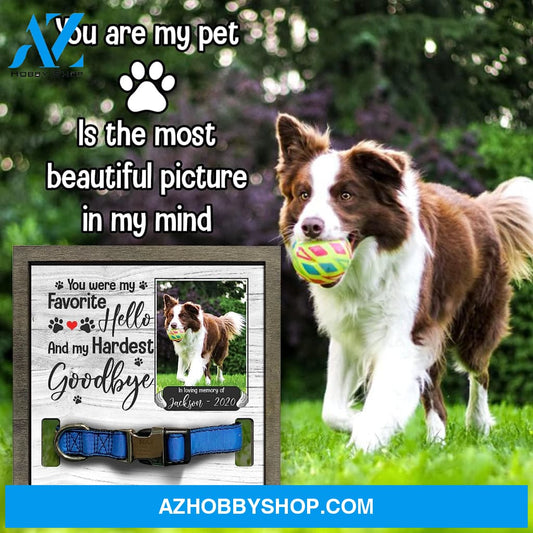 Personalized Dog Memorial Gifts 8X8 Picture Frame With Collar Holder Custom Cat Name Date Loss Of