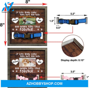 Personalized Dog Memorial Gifts 8X8 Picture Frame With Collar Holder Custom Cat Name Date Loss Of