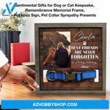 Personalized Dog Memorial Gifts 8X8 Picture Frame With Collar Holder Custom Cat Name Date Loss Of