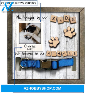 Personalized Dog Memorial Gifts 8X8 Picture Frame With Collar Holder Custom Cat Name Date Loss Of