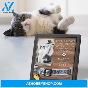 Personalized Dog Memorial Gifts 8X8 Picture Frame With Collar Holder Custom Cat Name Date Loss Of